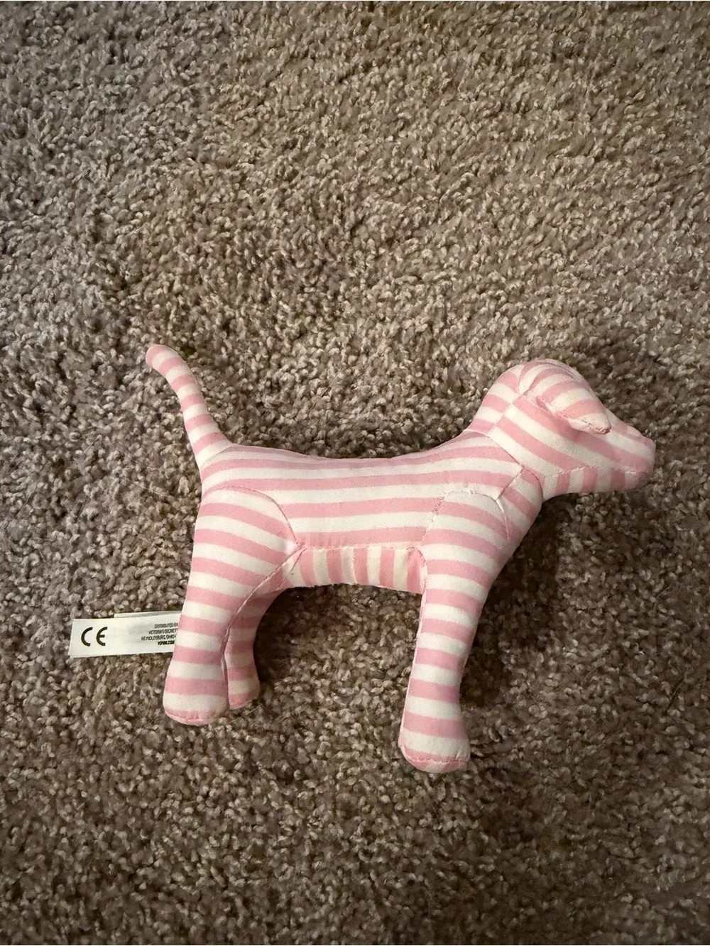 PINK by Victoria's Secret Pink & White Striped Dog Plush with Green Logo - Picture 2 of 2